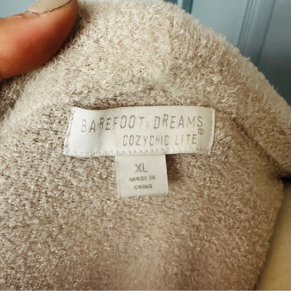 Barefoot Dreams CozyChic Luxe Lite Women's Cream Open-Front Cardigan Sweater - Picture 5 of 7